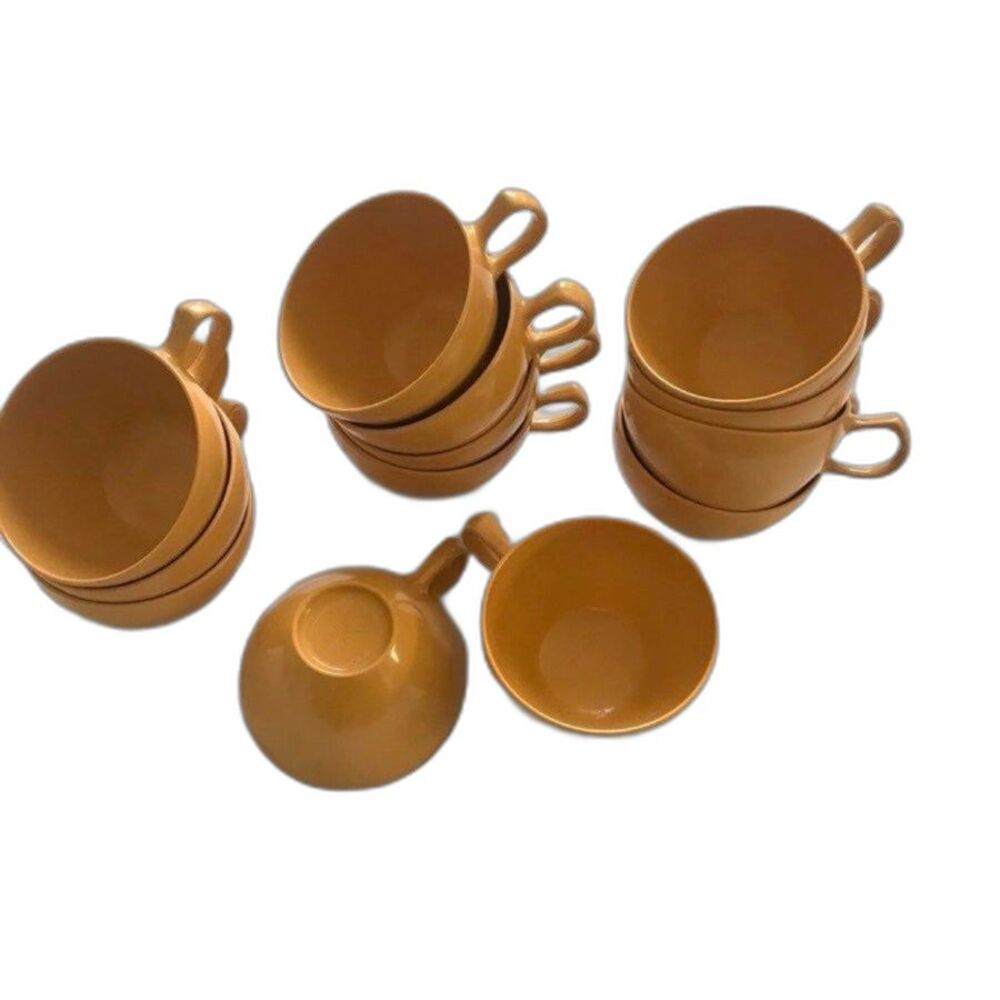 Oneida Premier Melmac Melamine Harvest Gold Yellow Coffee Tea Cups (13) Set MCM